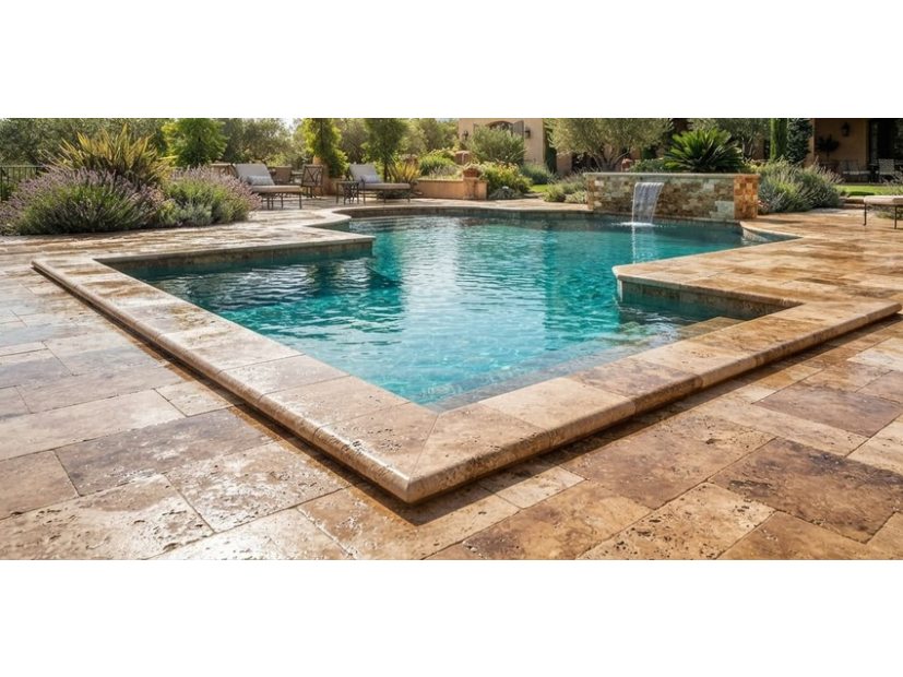 Плитка из травертина NOCE Travertine VC для бассейна -  купить